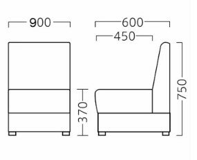 業務用椅子【業務用/テンポス】プロシード(丸二金属) ソファー [パメラ] 二人掛 幅900mm【送料無料】 [2]