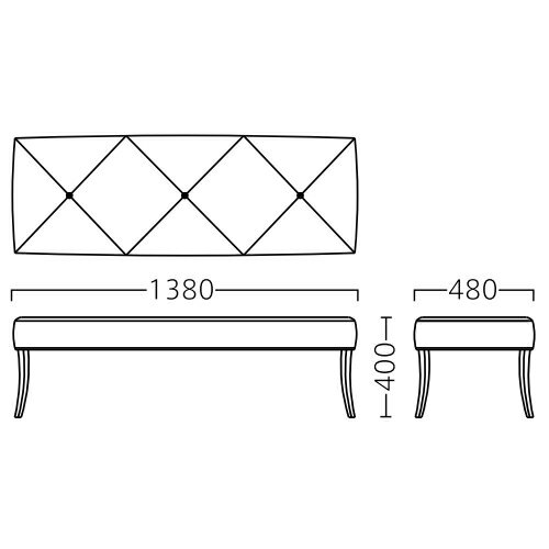 業務用椅子【エダムBR W1380 Aランク】 プロシード 幅1380×奥行480×高さ400(mm)【業務用】【新品】【送料無料】