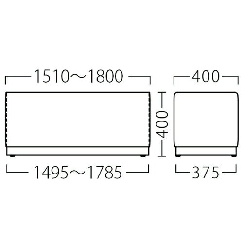 【セレクタBL W1510～1800 Aランク】 プロシード ベンチ 幅1510～1800×奥行400×高サ400(mm)【業務用】【新品】【送料無料】 [2]