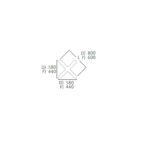 プロシード（丸二金属） テーブル脚 TABLE LEG 十字ベース FT715-F ポールφ50 受座角240(mm) 業務用 送料無料 2