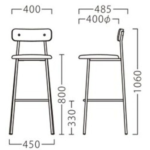 業務用椅子【プロシード】コニースタンドBL2 21883-E 幅400×奥行485×高さ1060 シート高800(mm)/業務用/新品/送料無料 [3]