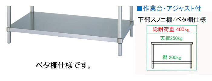 WB-15060 【シンコー】作業台 ベタ 幅1500×奥行600×高さ800mm【業務用/新品】【送...