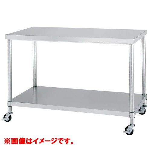 型式：WBC-9090-U75【シンコー】ベタ棚仕様　キャスター付作業台　キャスター径:75φ　奥行：900mm　【送料無料】