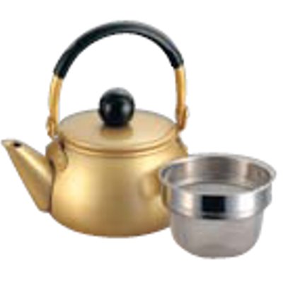 鋁鍋 - アルミ ドリーム 急須0.6L ツル付 ゴールド (業務用グラス) /業務用/新品/小物送料対象商品