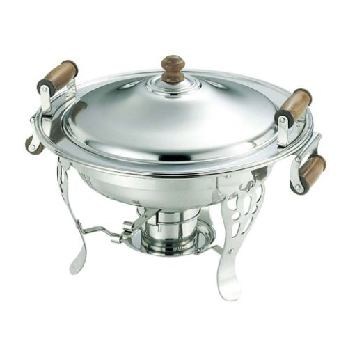 UK 18-8 木柄 丸チューフィングディッシュ(両手) 13 1/2インチ /業務用/新品/送料無料