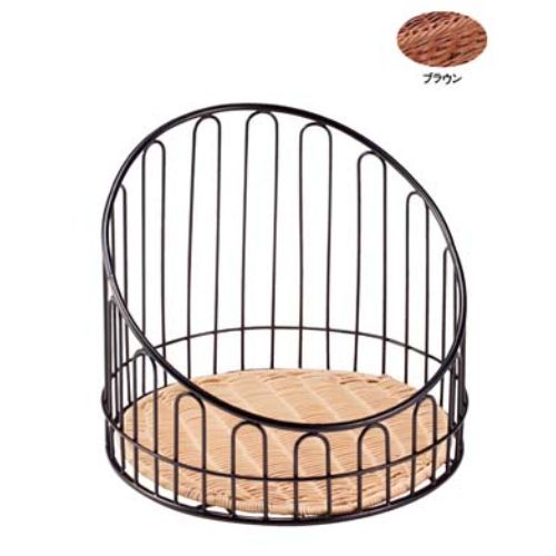 Wire - 樹脂バスケットシリーズ[プリート] バゲットスタンド 丸 DS508 低 ブラウン /業務用/新品/小物送料対象商品