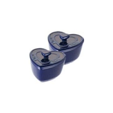 ハートエクストラミニココット(2個入)ブルー staub(ストウブ)/業務用/新品