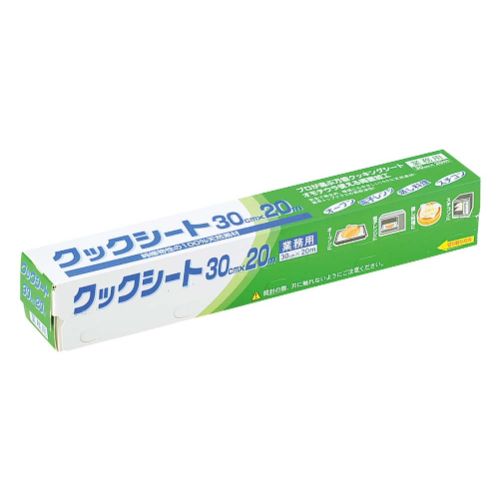 商品情報商品名：プロが選ぶクックシート 30cm×20m(グリーン小箱)メーカー：寸法：30cm×20mお届け数(合計)：1[特記事項]耐熱温度：250℃(20分)材質・素材：両面シリコン樹脂加工耐油紙配送料について配送料金は、「小物送料」と記載のある商品総額が15,000円未満の場合、別途送料として800円（税別）頂戴いたします。北海道1,500円（税別）、沖縄2,000円（税別）頂戴いたします。東京都島しょ部、離島については、ご注文後に改めて送料をお見積り致します。予めご了承下さい。ご注文前にあらかじめ配送料金を確認されたい場合は、ご購入希望点数、配送先ご住所をご明記頂き、上部「［？］お問い合わせ」フォームよりご連絡下さいますようお願い致します。【ご注意】画面上の色はブラウザやご使用のパソコンの設定により実物と異なる場合があります。よく検索されるキーワードオーブンシート ベーキングシート クッキングシート 焼き菓子JANコード：4520509006144