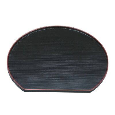 半月盆 切立半月盆黒千筋天朱尺2寸 幅360 奥行320 高さ16/業務用/新品/小物送料対象商品