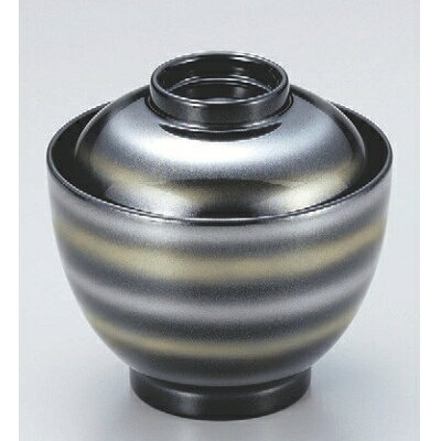 Without Lid - 小吸椀 2.8寸玉子椀黒金銀ライン 高さ62 直径:83/業務用/新品/小物送料対象商品