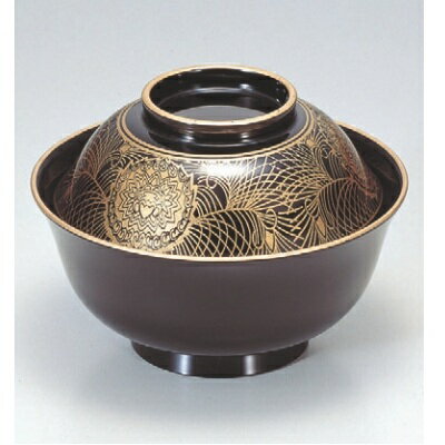 小吸椀 4寸羽反吸椀黒金蘭 SH塗 漆器 高さ57 直径:119/業務用/新品/小物送料対象商品