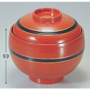 丼碗 卵型丼椀朱に帯黒 漆器 高さ99 直径:145/業務用/新品/小物送料対象商品