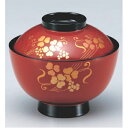小吸椀 新越前椀朱にクローバーつば黒 漆器 高さ70 直径:111/業務用/新品/小物送料対象商品