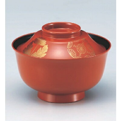 小吸椀 富士羽反椀朱に菊 SH塗 漆器 高さ66 直径:119/業務用/新品/小物送料対象商品