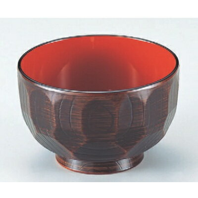 汁椀 3.6寸亀甲木目汁椀栃内朱 漆器 高さ70 直径:109/業務用/新品/小物送料対象商品