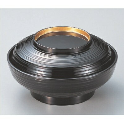 煮物椀 5.5寸線筋平煮物椀黒つば金 漆器 高さ65 直径:165/業務用/新品/小物送料対象商品