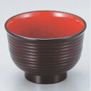 汁椀 3.3寸美里荒筋汁椀溜内朱 漆器 高さ69 直径:100/業務用/新品/小物送料対象商品(3)