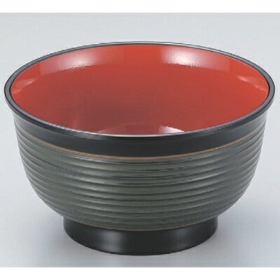 飯碗 4.5寸美里千筋飯椀グリーン金ライン内朱 漆器 高さ75 直径:134/業務用/新品/小物送料対象商品