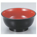 丼碗 5.3寸美里千筋丼椀黒内朱 漆器 高さ74 直径:158/業務用/新品/小物送料対象商品