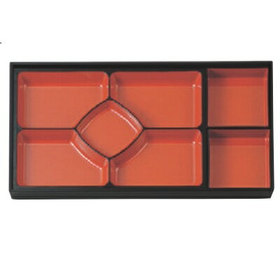 松花堂 尺7寸松花堂弁当用3個組仕切朱天黒/業務用/新品/小物送料対象商品