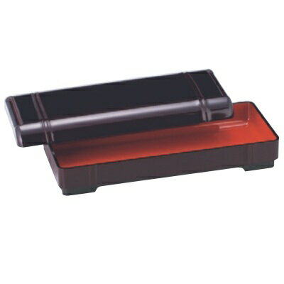 丼重 竹型長手うな平溜内朱 幅275 奥行120 高さ64/業務用/新品/小物送料対象商品