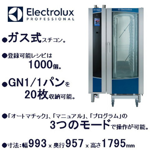 【業務用/新品】【Electrolux Professional】スチームコンベクションオーブン タッチライン ガス式 AOS201GTG1【送料無料】