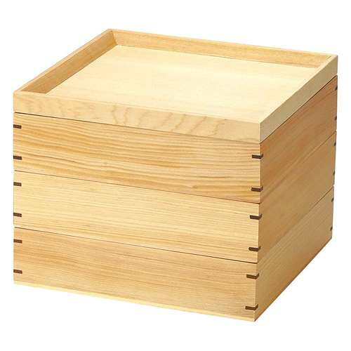 白木万能三段料理箱/業務用/新品/小物送料対象商品の商品画像