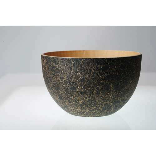 強化塗装・木製ボウル(中)乱糸ブラック/業務用/新品/小物送料対象商品