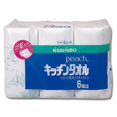 日清紡 ピーチキッチンタオル 6ロール入/プロ用/新品/送料800円(税別)