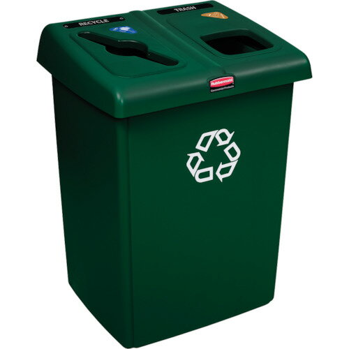 ラバーメイド グラットンリサイクルステーション 2口タイプ グリーン/業務用/新品/送料無料