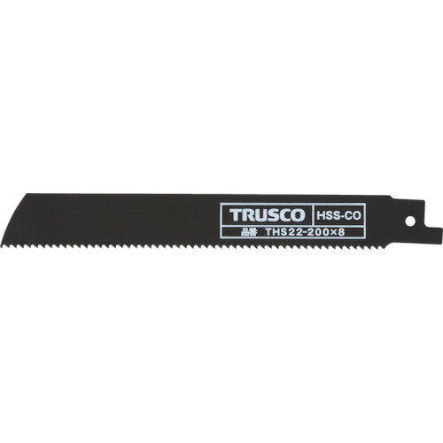 ■商品説明■商品名：TRUSCO セーバーソーブレード 鉄工用 厚のこ刃 200mmX8山メーカー品番：3007201入り数：2枚お届け数：1型式：THS22-200X8JAN：4989999391251メーカー名：トラスコ中山(株)原産国(名称)：日本質量：120質量単位：g特長：●ハイス鋼の使用で、切断能力の向上と、丈夫な刃持ちを実現しました。●特に粉じんおよび火花の発生が少ないため、屋内作業に広く使用されてます。用途：●鉄製パイプ・チャネル材・アングル材などの切断に。仕様：●山数:8●全長(mm):200●厚さ(mm):1.6●有効刃長(mm):173●切断能力(mm)SGP管(外径×厚さ):114.3×4.5●パック入数(枚):2仕様：●厚ノコ刃タイプ材質/仕上：●ハイス鋼【配送料について】配送料金は、「小物送料」と記載のある商品総額が15,000円未満の場合、別途送料として800円（税別）頂戴いたします。北海道1,500円（税別）、沖縄2,000円（税別）頂戴いたします。東京都島しょ部、離島については、ご注文後に改めて送料をお見積り致します。予めご了承下さい。【ご注意】画面上の色はブラウザやご使用のパソコンの設定により実物と異なる場合があります。