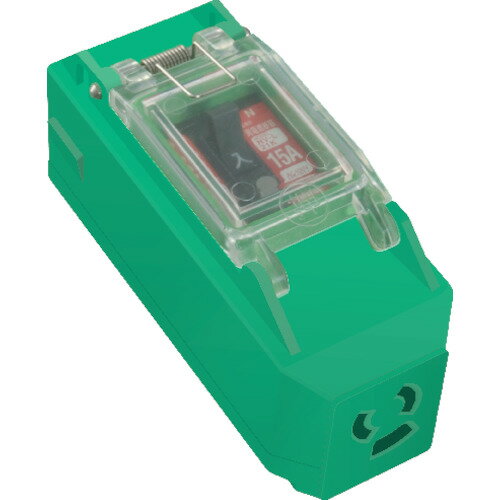 日動 プラグインポッキンブレーカ 過負荷漏電保護兼用（15A/15mA感度） 抜止コンセント付/PIPBEKN/業務用/新品/小物送料対象商品