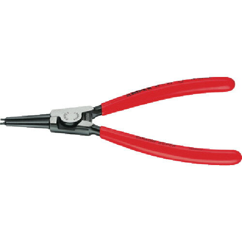 ■商品説明■商品名：KNIPEX 軸用スナップリングプライヤー 3-10mmメーカー：KNIPEXメーカー品番：4468139お届け数：1型式：4611-A0JAN：4003773033950メーカー名：KNIPEX社原産国(名称)：ドイツ質量：85質量単位：g特長：●軸用スナップリングの取り付け、取り外しに適しています。●鍛造により大変頑丈です。●滑りにくい先端チップです。用途：●軸用スナップリングの取り付け、取り外しに。仕様：●全長(mm):140●リング使用範囲(mm):3~10●爪先端径(mm):0.9●爪形状:直爪仕様：●黒染め仕様材質/仕上：●焼き入れクロムバナジウム鋼●グリップ:ソフトプラスチックコーティング注意：●4611は表面仕上げなし。●4613はクロムメッキで表面仕上げしています。●スナップリングプライヤーを使用して作業する際には、必ず安全ゴーグルを着用してください。【配送料について】配送料金は、「小物送料」と記載のある商品総額が15,000円未満の場合、別途送料として800円（税別）頂戴いたします。北海道1,500円（税別）、沖縄2,000円（税別）頂戴いたします。東京都島しょ部、離島については、ご注文後に改めて送料をお見積り致します。予めご了承下さい。ご注文前にあらかじめ配送料金を確認されたい場合は、ご購入希望点数、配送先ご住所をご明記頂き、上部「［？］お問い合わせ」フォームよりご連絡下さいますようお願い致します。【ご注意】画面上の色はブラウザやご使用のパソコンの設定により実物と異なる場合があります。