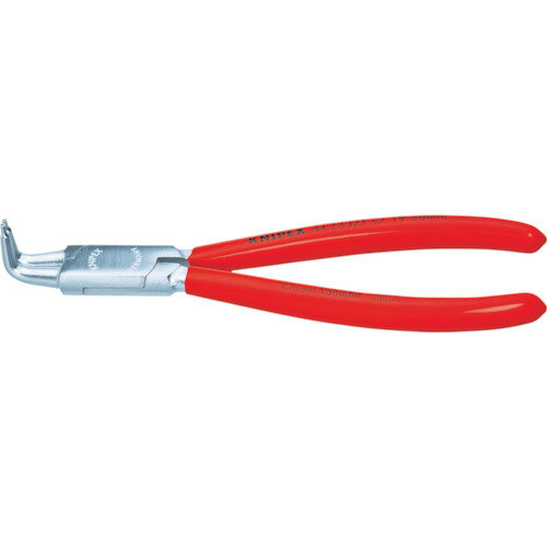 ■商品説明■商品名：KNIPEX 4423-J11 穴用スナップリングプライヤー 先端90度メーカー：KNIPEXメーカー品番：8314558お届け数：1型式：4423-J11JAN：4003773042969メーカー名：KNIPEX社原産国(名称)：ドイツ質量：89質量単位：g特長：●穴用スナップリングの取り付け、取り外しに適しています。●鍛造により大変頑丈です。●滑りにくい先端チップです。用途：●穴用スナップリングの取り付け、取り外しに。仕様：●全長(mm):130●リング使用範囲(mm):12~25●爪先端径(mm):1.3●爪形状:90度曲爪仕様：●クロムメッキ仕様材質/仕上：●焼き入れクロムバナジウム鋼●グリップ:ソフトプラスチックコーティング注意：●4411、4421は黒染め仕上げ。●4413、4423はクロムメッキで表面仕上げしています。●スナップリングプライヤーを使用して作業する際には、必ず安全ゴーグルを着用してください。【配送料について】配送料金は、「小物送料」と記載のある商品総額が15,000円未満の場合、別途送料として800円（税別）頂戴いたします。北海道1,500円（税別）、沖縄2,000円（税別）頂戴いたします。東京都島しょ部、離島については、ご注文後に改めて送料をお見積り致します。予めご了承下さい。ご注文前にあらかじめ配送料金を確認されたい場合は、ご購入希望点数、配送先ご住所をご明記頂き、上部「［？］お問い合わせ」フォームよりご連絡下さいますようお願い致します。【ご注意】画面上の色はブラウザやご使用のパソコンの設定により実物と異なる場合があります。