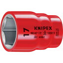 ■商品説明■商品名：KNIPEX 絶縁1000Vソケット 1/2 7/8メーカー：KNIPEXメーカー品番：8356547お届け数：1型式：2902772JAN：4003773021087メーカー名：KNIPEX社原産国(名称)：ドイツ質量：124質量単位：g仕様：●対辺寸法(インチ):7/8●差込角(mm):12.7●全長(mm):58仕様：●1000V絶縁仕様●DIN EN/IEC60900適合品材質/仕上：●クロムバナジウム鋼【配送料について】配送料金は、「小物送料」と記載のある商品総額が15,000円未満の場合、別途送料として800円（税別）頂戴いたします。北海道1,500円（税別）、沖縄2,000円（税別）頂戴いたします。東京都島しょ部、離島については、ご注文後に改めて送料をお見積り致します。予めご了承下さい。ご注文前にあらかじめ配送料金を確認されたい場合は、ご購入希望点数、配送先ご住所をご明記頂き、上部「［？］お問い合わせ」フォームよりご連絡下さいますようお願い致します。【ご注意】画面上の色はブラウザやご使用のパソコンの設定により実物と異なる場合があります。