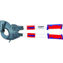 ■商品説明■商品名：KNIPEX 9532-060 ラチェット式ケーブルカッター ハンドル伸縮幅600-810mmメーカー：KNIPEXメーカー品番：4970934お届け数：1型式：9532-060JAN：4003773071563メーカー名：KNIPEX社原産国(名称)：ドイツ質量：3.82質量単位：kg特長：●ハンドルの長さは多段階に伸縮可能で、持ち運びにも便利です。●ラチェット構造、最適なテコ比によって力をかけずに切断できます。用途：●単線および多芯の銅、アルミニウムケーブルの切断に。●硬いゴム、プラスチック被覆の切断に。仕様：●切断能力:銅/アルミケーブル:60mm/740[[MM2]]●全長(mm):630●ハンドル伸縮幅(mm):600~810仕様：●ハンドル形状:コンフォートタイプ材質/仕上：●ハンドル部:アルミ●オイル焼き入れ焼き戻し処理済特殊鋼注意：●スチールワイヤーやワイヤーロープの切断はできません。【配送料について】この商品は、全国配送料金無料にてお届け致します。※北海道・沖縄・離島や一部地域では追加配送料が発生致します。【ご注意】画面上の色はブラウザやご使用のパソコンの設定により実物と異なる場合があります。