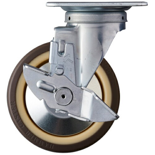 ハンマー 旋回式ウレタン車輪(ナイロンホイール・ボールベアリング)125mm ストッパー付/業務用/新品/小物送料対象商品