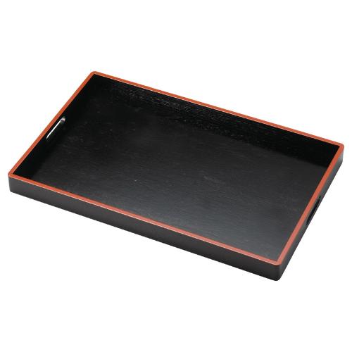 (中)脇取盆 黒天朱 木 57.5×36.3×H4.5(cm)/業務用/新品/小物送料対象商品