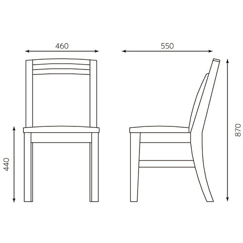 業務用椅子【即納可】OREGANOレギュラーチェア ダークブラウン色 幅460×奥行550×高さ870(mm) 座面高さ:440(mm)/業務用/新品/送料無料 [3]