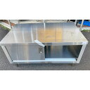 【中古】コンロ台 片面引違戸付き 幅1200×奥行750×高さ600 【送料別途見積】【業務用】【飲食店 店舗 厨房機器 ガス台 業務用ガス台】