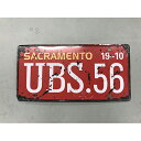 【新品】ブリキナンバープレート UBS.56 Y1-TP-082 幅300×奥行1×高さ155 【送料別途見積】【業務用】【飲食店 店舗 店舗備品 壁面 ディス...