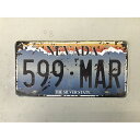 【新品】ブリキナンバープレート 599・MAR Y1-TP-090 幅300×奥行1×高さ155 【送料別途見積】【業務用】【飲食店 店舗 店舗備品 壁面 ディ...