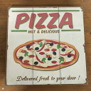 【新品】レトロMDF看板 PIZZA 白 YF2015-83-133320 幅300×奥行300×高さ25 【送料別途見積】【業務用】【飲食店 店舗 店舗備品 ...