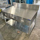 【中古】作業台 引出し付き BGあり 幅1200×奥行750×高さ780 【送料別途見積】【業務用】【飲食店 店舗 厨房機器 作業台 業務用作業台】