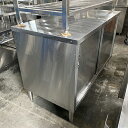 【中古】調理台 両面引戸 BGなし 幅1500×奥行750×高さ1000 【送料別途見積】【業務用】【飲食店 店舗 厨房機器 調理台 業務用調理台】