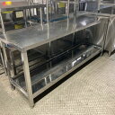 【中古】調理台 中棚付き BGなし 幅1800×奥行500×高さ800 【送料別途見積】【業務用】【飲食店 店舗 厨房機器 調理台 業務用調理台】