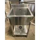 【中古】一槽シンク BGあり 幅450×奥行450×高さ800 【送料別途見積】【業務用】【飲食店 店舗 厨房機器 一槽シンク 業務用一槽シンク】
