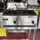 【中古】卓上2口コンロ リンナイ(Rinnai) RSB-206N 幅542×奥行350×高さ204 都市ガス 【送料別途見積】【業務用】【飲食店 店舗 厨房機器 卓上ガスコンロ 業務用卓上ガスコンロ】(2)