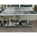 【中古】二槽シンク 水切り付き BGあり 幅1500×奥行600×高さ780 【送料別途見積】【業務用】【飲食店 店舗 厨房機器 二槽シンク 業務用二槽シンク】