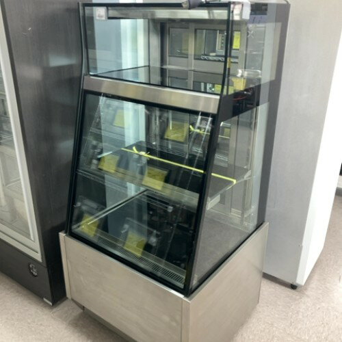 【中古】特注ケーキショーケース 黒 Luckland 幅710×奥行700×高さ1540 【送料別途見積】【業務用】【飲食店 店舗 厨房機器 冷蔵ショーケース 業務用冷蔵ショーケース】